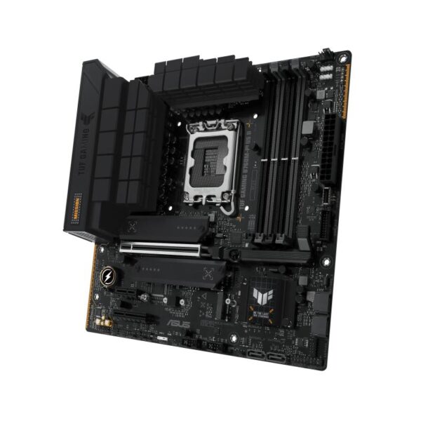 Mainboard|ASUS|Intel B760 Express|LGA1700|Micro-ATX|Memory slots 4|1xPCI-Express 3.0 1x|1xPCI-Express 4.0 4x	|1xPCI-Express 5.0 16x|3xM.2|1xHDMI|1xDisplayPort|4xUSB 2.0|3xUSB 3.2|1xUSB-C|1xOptical S/PDIF|1xRJ45|5xAudio port|TUFGAMINGB760M-PLUSII - Image 3