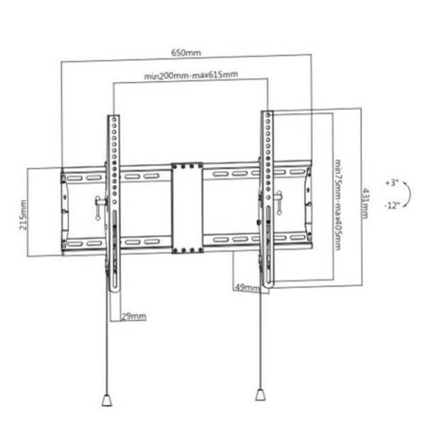 TV SET ACC WALL MOUNT 37-80"/WM-80T-01 GEMBIRD - Image 2