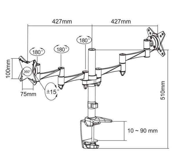 TV SET ACC DESK MOUNT 10-24"/FPMA-D1330DBLACK NEOMOUNTS - Image 5