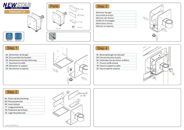 PC ACC THIN CLIENT MOUNT/10KG THINCLIENT-10 NEOMOUNTS - Image 7