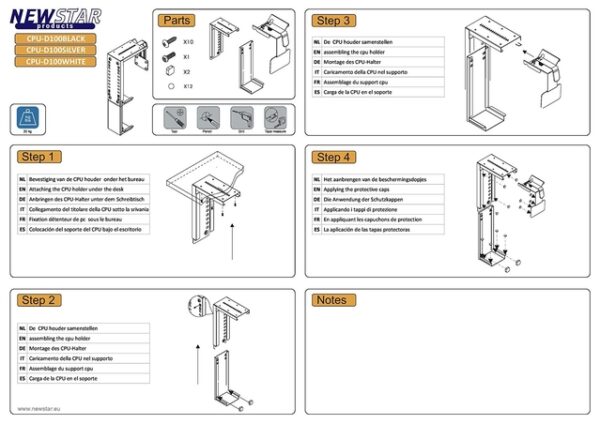 PC ACC DESK MOUNT 30KG/CPU-D100BLACK NEOMOUNTS - Image 8