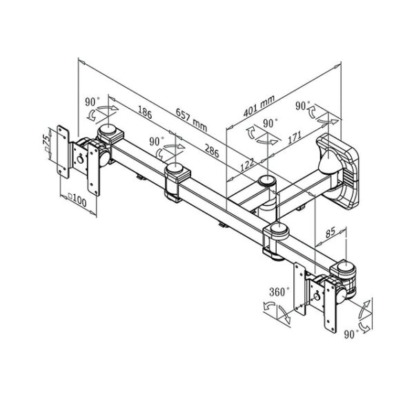 TV SET ACC WALL MOUNT BLACK/10-27" FPMA-W960D NEOMOUNTS - Image 6