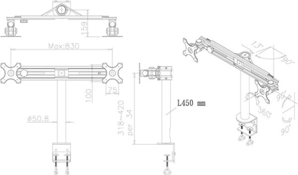 TV SET ACC DESK MOUNT BLACK/19-27" FPMA-D700D NEOMOUNTS - Image 4