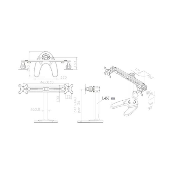 TV SET ACC DESK MOUNT BLACK/19-27" FPMA-D700DD NEOMOUNTS - Image 7