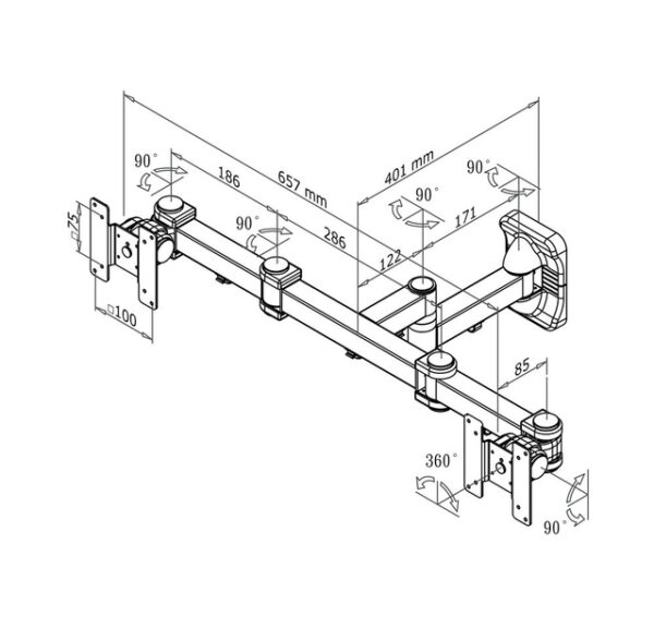 TV SET ACC WALL MOUNT BLACK/10-27" FPMA-W960D NEOMOUNTS - Image 4