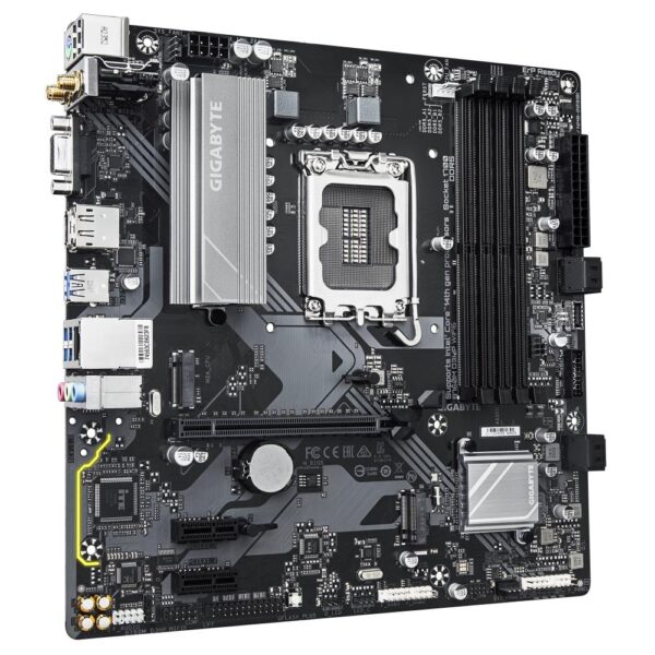 Mainboard|GIGABYTE|Intel B760 Express|LGA1700|Micro-ATX|Memory DDR5|Memory slots 4|2xPCI-Express 3.0 1x|1xPCI-Express 4.0 16x|2xM.2|1x15pin D-sub|1xHDMI|1xDisplayPort|2xUSB 2.0|3xUSB 3.2|1xUSB-C|1xPS/2|1xRJ45|3xAudio port|B760MD3HPWIFI61.0 - Image 3