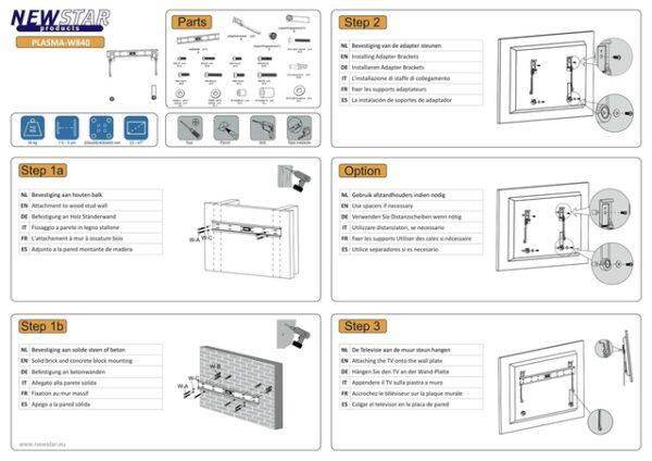 TV SET ACC WALL MOUNT BLACK/23-47" PLASMA-W840 NEOMOUNTS - Image 8