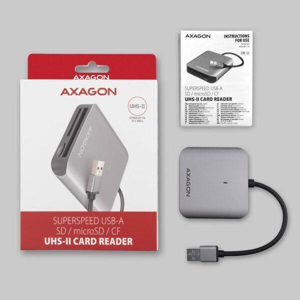 CARD READER USB3.2 3-SLOT/SD/MICROSD/CF CRE-S3 AXAGON - Image 3