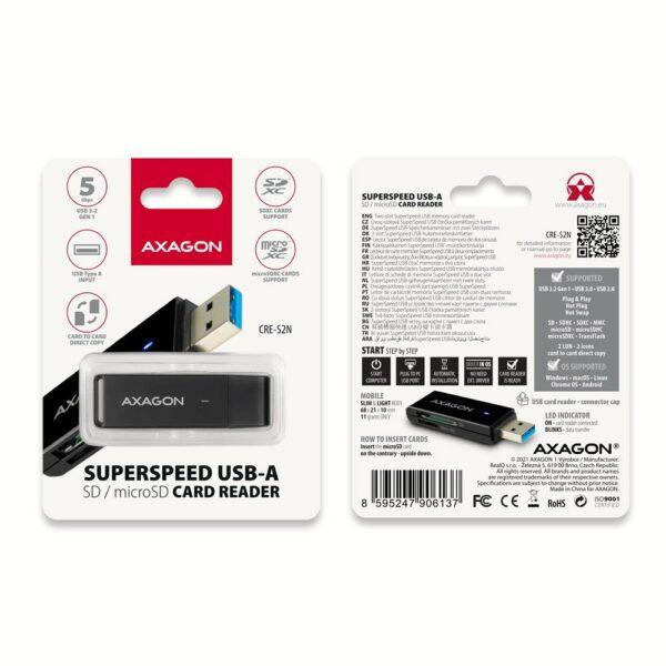 CARD READER USB3.2/SD/MICROSD CRE-S2N AXAGON - Image 2