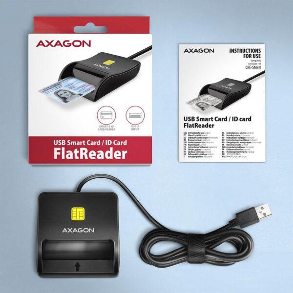 CARD READER FLAT SMARTCARD/USB2.0 1.3M CRE-SM3N AXAGON - Image 3