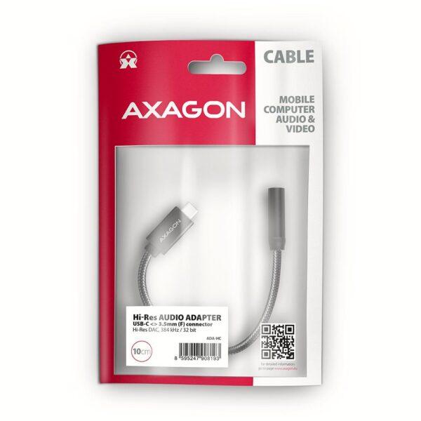 ADAPTER USB-C TO AUDIO 3.5MM/DAC 0.1M ADA-HC AXAGON - Image 2