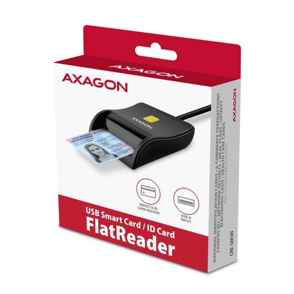CARD READER FLAT SMARTCARD/USB2.0 1.3M CRE-SM3N AXAGON - Image 2
