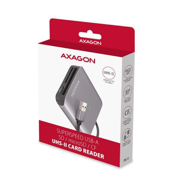 CARD READER USB3.2 3-SLOT/SD/MICROSD/CF CRE-S3 AXAGON - Image 2