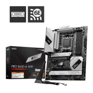 Mainboard|MSI|AMD B650|SAM5|ATX|Memory DDR5|Memory slots 4|1xPCI-Express 3.0 1x|1xPCI-Express 4.0 2x|1xPCI-Express 4.0 16x|3xM.2|1xHDMI|1xDisplayPort|2xUSB 2.0|7xUSB 3.2|1xUSB-C|1xOptical S/PDIF|1xRJ45|3xAudio port|PROB650-AWIFI