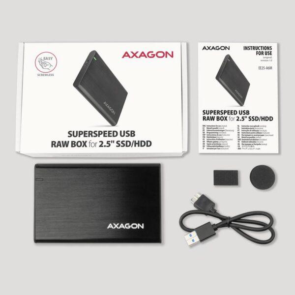 HDD ACC ENCLOSURE 2.5"/USB3.2 EE25-A6M AXAGON - Image 3