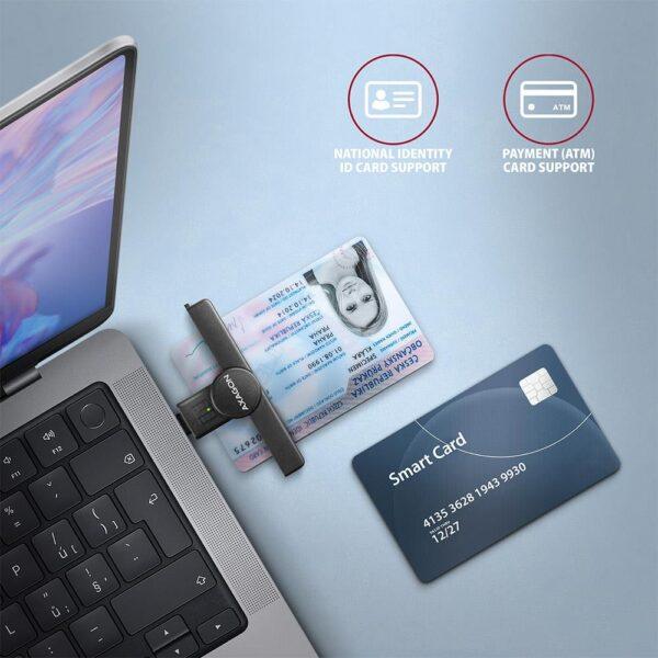 CARD READER POCKET SMARTCARD/USB-C CRE-SMPC AXAGON - Image 3