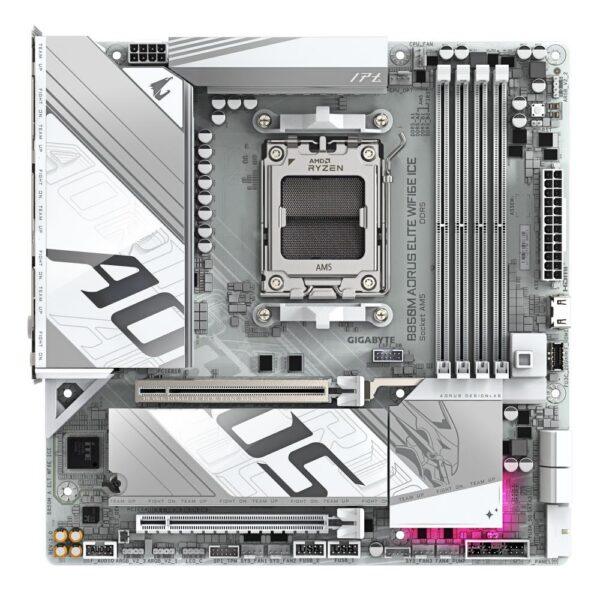 Mainboard|GIGABYTE|SAM5|Micro-ATX|Memory DDR5|Memory slots 4|1xPCI-Express 3.0 16x|1xPCI-Express 5.0 16x|2xM.2|1xHDMI|1xDisplayPort|4xUSB 2.0|7xUSB 3.2|2xUSB-C|1xOptical S/PDIF|1xRJ45|2xAudio port|B850MAELTWF6EICE - Image 2
