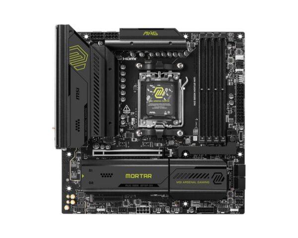 Mainboard|MSI|AMD B850|SAM5|Micro-ATX|Memory DDR5|Memory slots 4|1xPCI-Express 4.0 4x	|1xPCI-Express 4.0 8x|1xPCI-Express 4.0 16x|1xPCI-Express 5.0 16x|3xM.2|1xHDMI|3xUSB 2.0|4xUSB 3.2|2xUSB-C|1xOptical S/PDIF|1xRJ45|2xAudio port|MAGB850MMORTARWIFI - Image 2