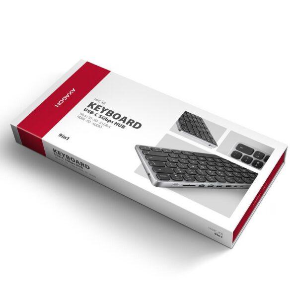 KEYBOARD + I/O HUB 9IN1/0.6M HMC-KB-CS AXAGON - Image 2
