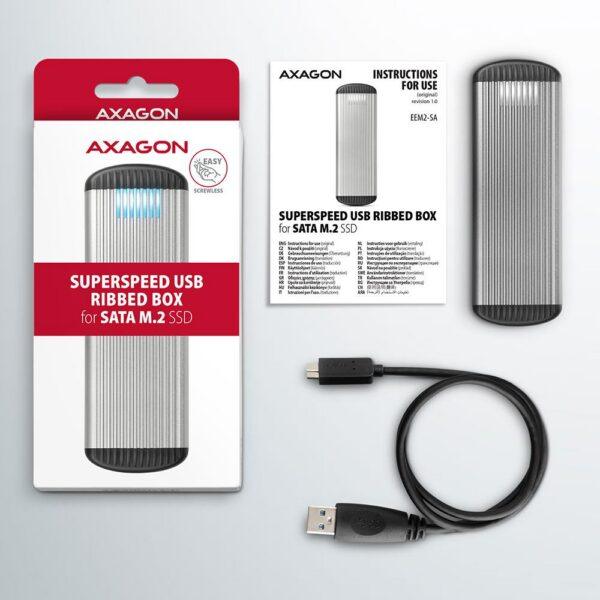 SSD ACC ENCLOSURE M.2 SATA/USB MICRO-B EEM2-SA AXAGON - Image 4