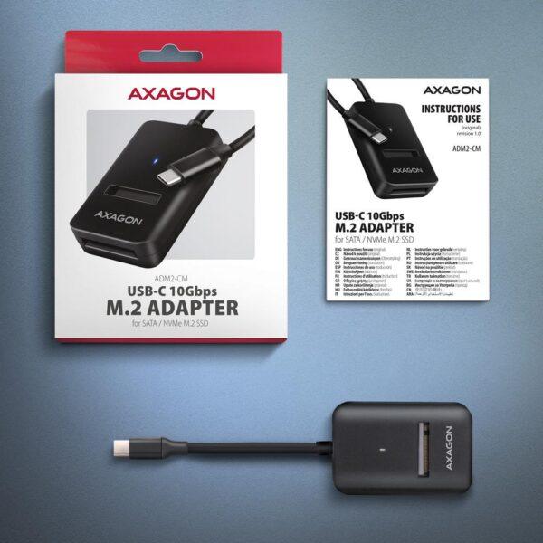 SSD ACC ADAPTER USB-C/M.2/10GBPS 0.1M ADM2-CM AXAGON - Image 3