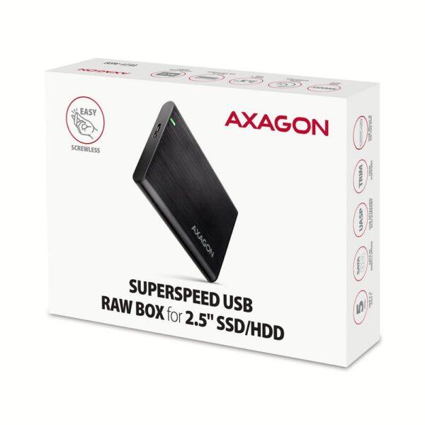 HDD ACC ENCLOSURE 2.5"/USB3.2 EE25-A6M AXAGON - Image 2