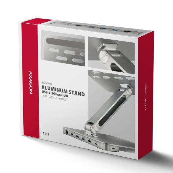 NB ACC STAND 10-16" + I/O HUB/7IN1 HMC-STND AXAGON - Image 4