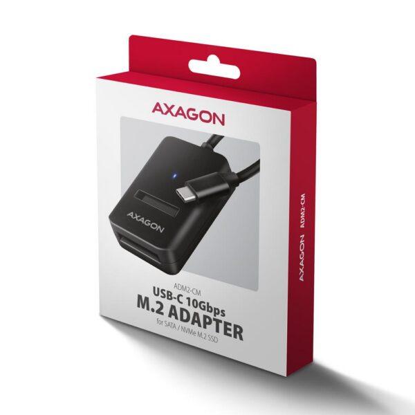 SSD ACC ADAPTER USB-C/M.2/10GBPS 0.1M ADM2-CM AXAGON - Image 2