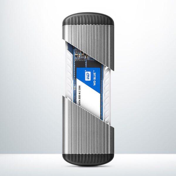SSD ACC ENCLOSURE M.2 SATA/USB MICRO-B EEM2-SA AXAGON - Image 2
