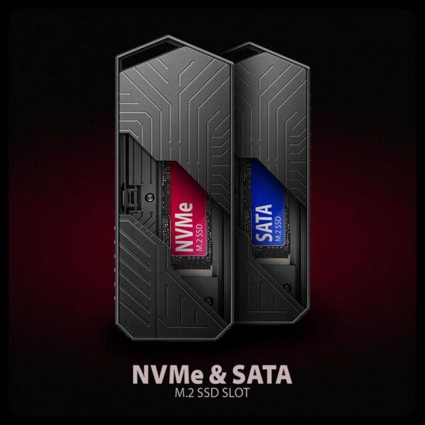 SSD ACC ENCLOSURE M.2 NVME/SATA USB-C EEM2-GAM AXAGON - Image 2