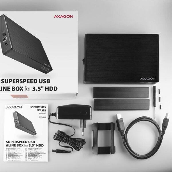 HDD ACC ENCLOSURE 3.5"/USB3.2 EE35-XA3 AXAGON - Image 3