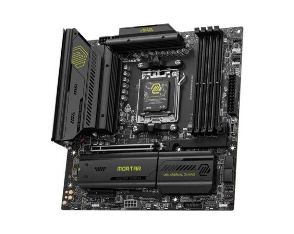 Mainboard|MSI|AMD B850|SAM5|Micro-ATX|Memory DDR5|Memory slots 4|1xPCI-Express 4.0 4x	|1xPCI-Express 4.0 8x|1xPCI-Express 4.0 16x|1xPCI-Express 5.0 16x|3xM.2|1xHDMI|3xUSB 2.0|4xUSB 3.2|2xUSB-C|1xOptical S/PDIF|1xRJ45|2xAudio port|MAGB850MMORTARWIFI - Image 3