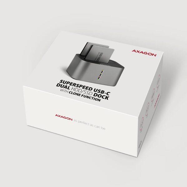 SSD ACC DOCK STATION USB-C/2.5"/3.5" SATA ADSA-DC AXAGON - Image 2