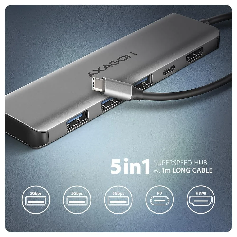 Axagon I O Hub USB-C HMC-5H