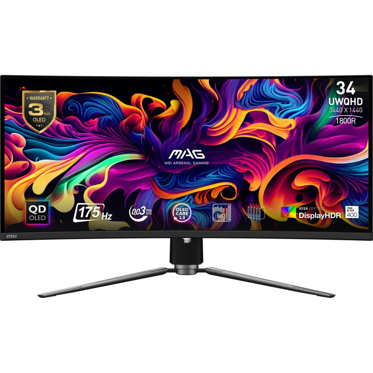 MSI 34″ Curved/21 : 9 Panel QD-OLED 21:9 — monitor