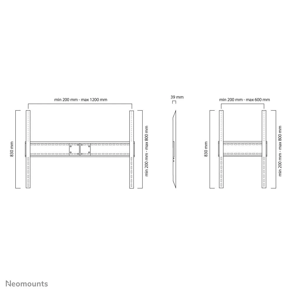 Neomounts TV komplekt Acc Wall Mount Black 60-100″ LFD-W1500