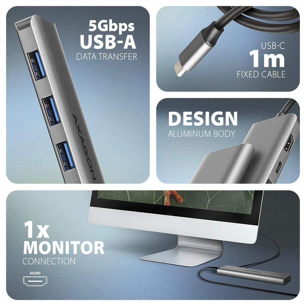 Axagon I O Hub USB-C HMC-5H