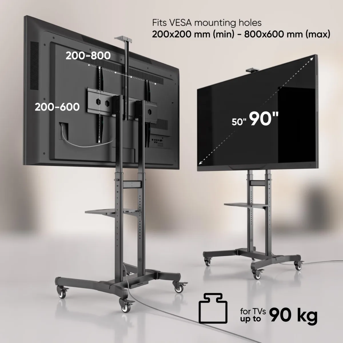 Onkron TV komplekt Acc Mobile Stand 50-90″ Black TS1891