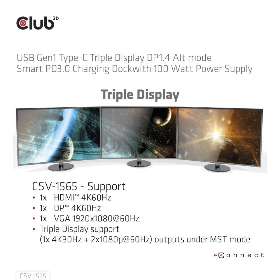 Club3d NB Acc Docking Station USB-C CSV-1565