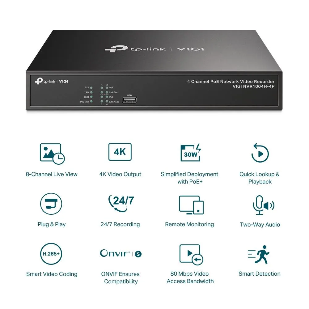 TP-Link võrgusalvesti VIGINVR1004H VIGINVR1004H-4P