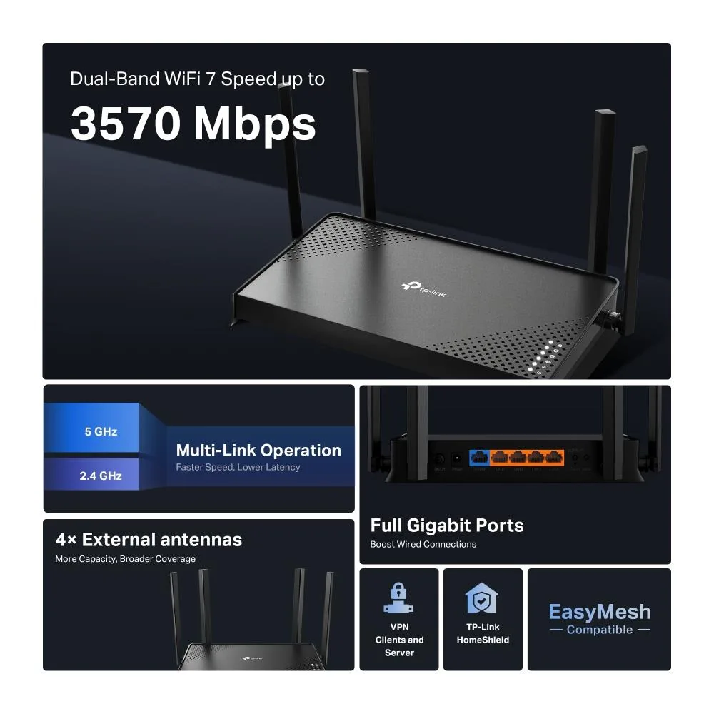 TP-Link 3600 Mbps Number of antennas 4 ARCHER BE220 — ruuter