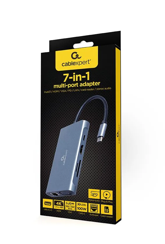 Gembird I O Adapter USB-C to HDMI A-CM A-CM-COMBO7-01