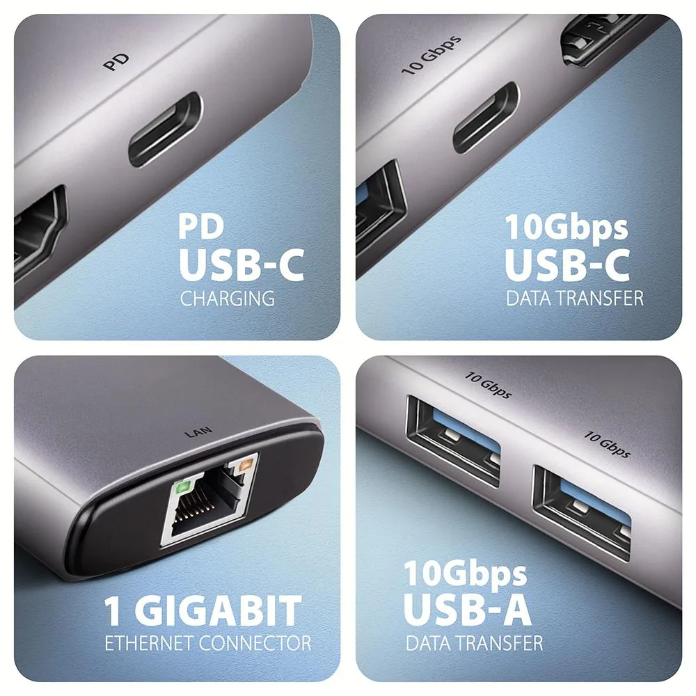 Axagon I O Hub USB-C HMC-6G2L