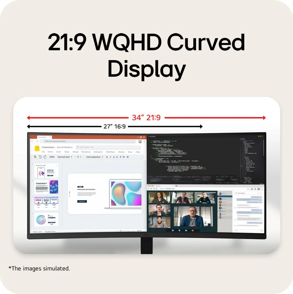 LG 34 ” 3440 x 1440 pixels UltraWide Quad HD LCD — monitor