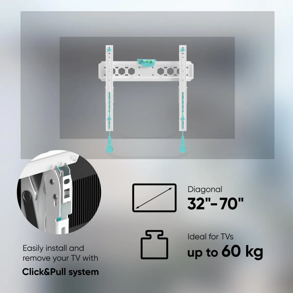 Onkron TV komplekt Acc Wall Mount 32-70″ White TM5