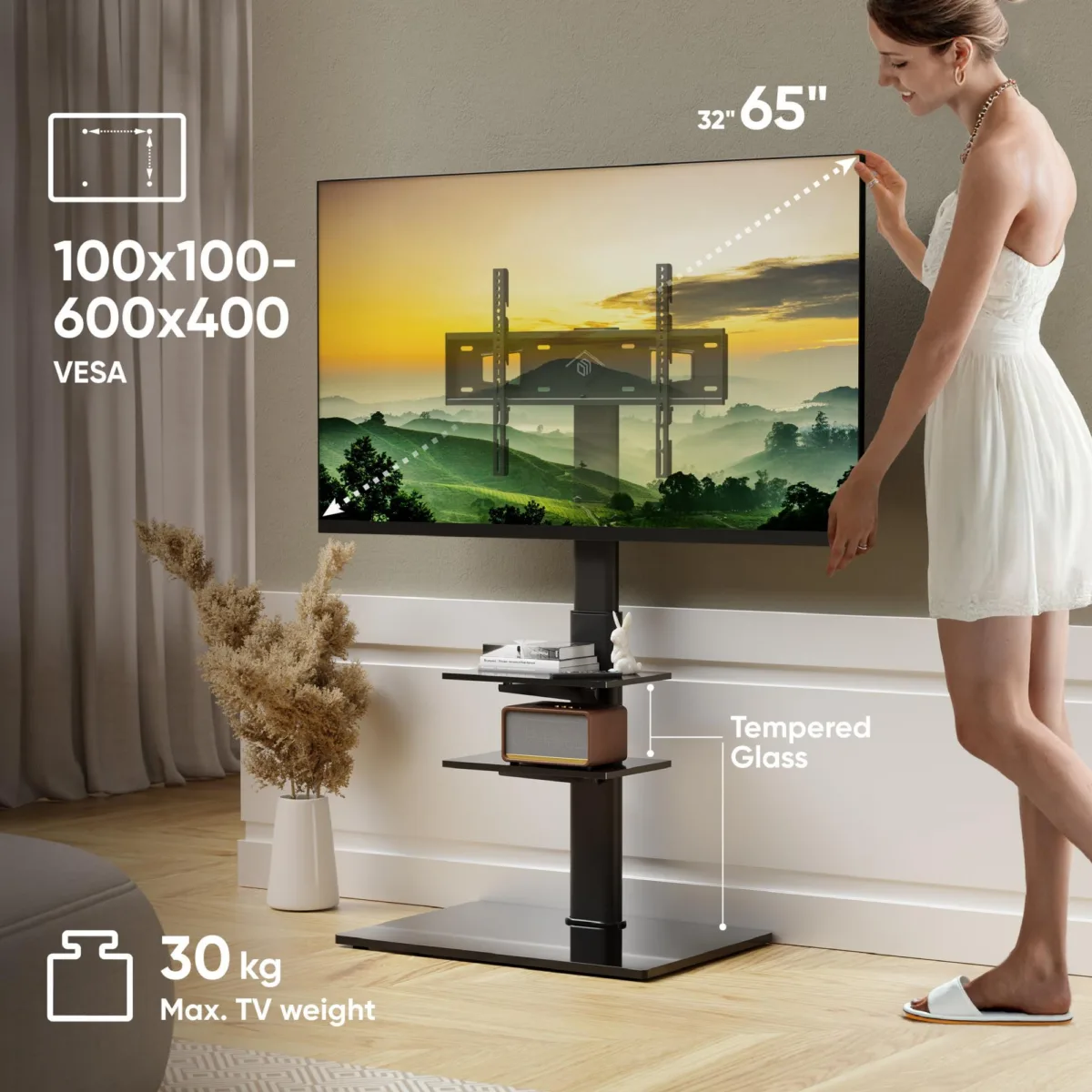 Onkron TV komplekt Acc Floor Stand 32-65″ Black TS5550