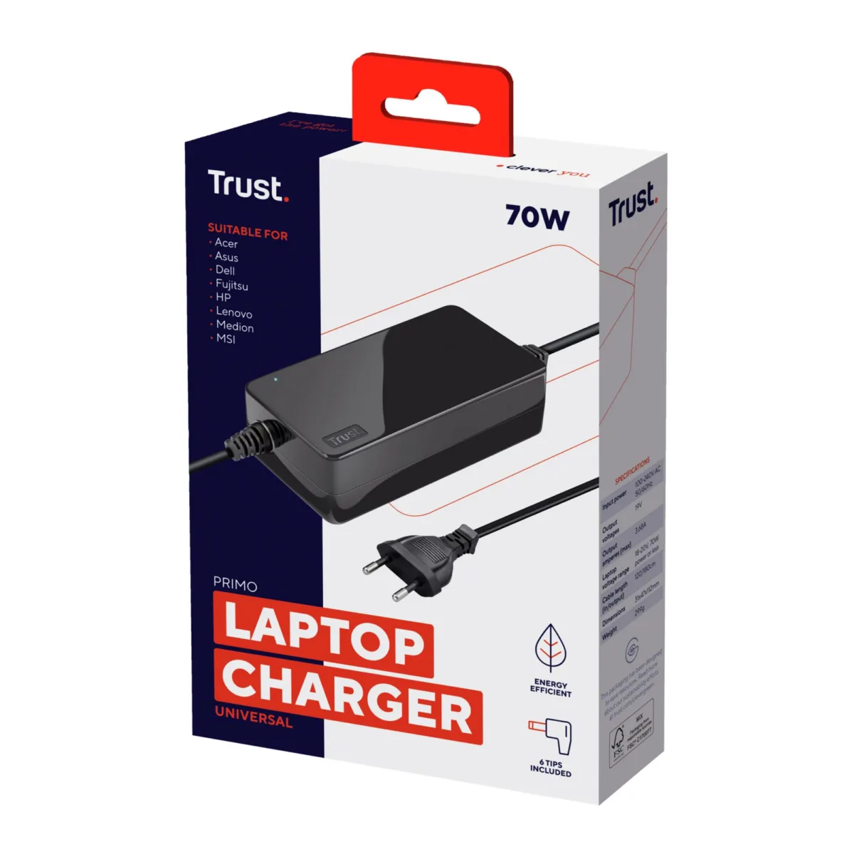 Trust NB Acc AC Adapter Primo Black 22141