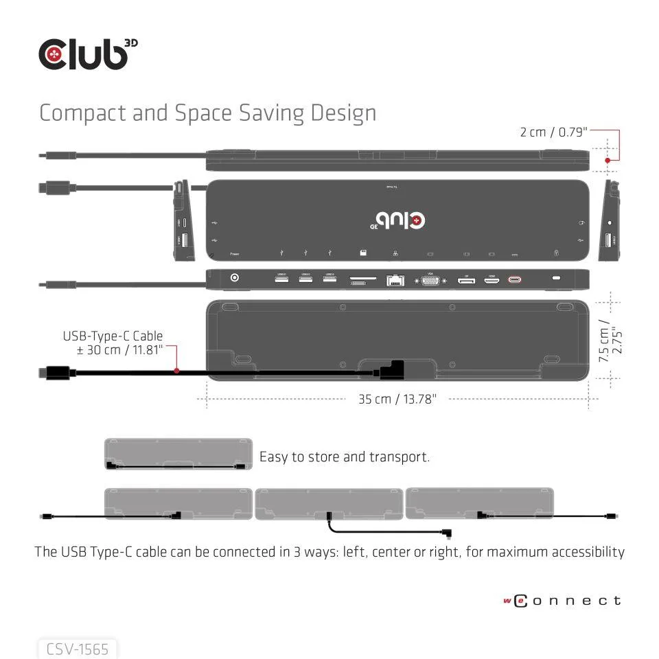 Club3d NB Acc Docking Station USB-C CSV-1565