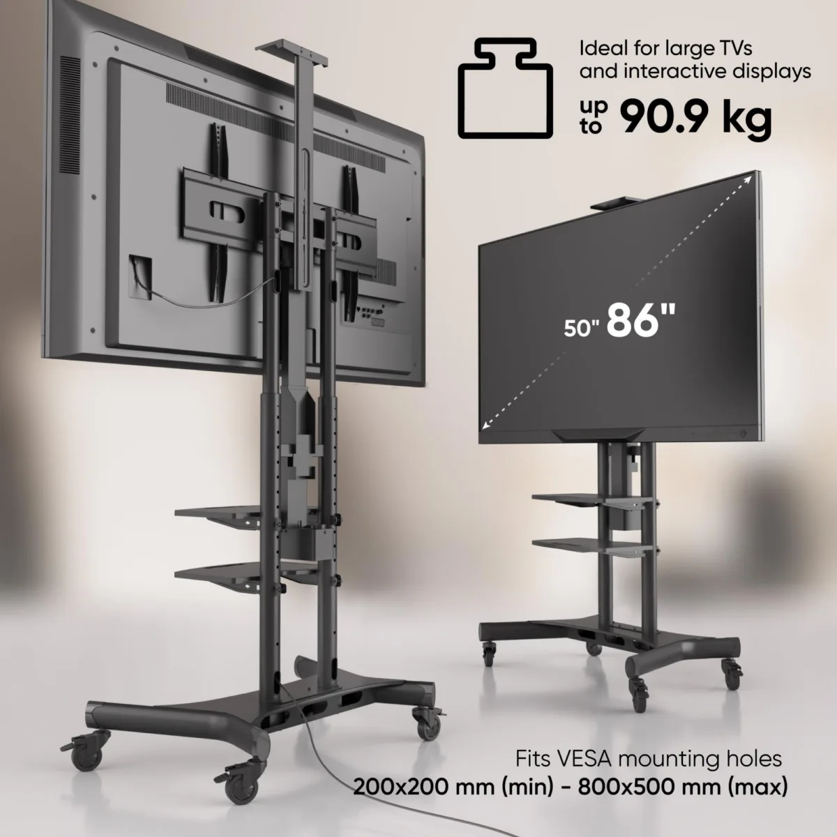 Onkron TV komplekt Acc Motor. Mobile Stand 50-86″ Black