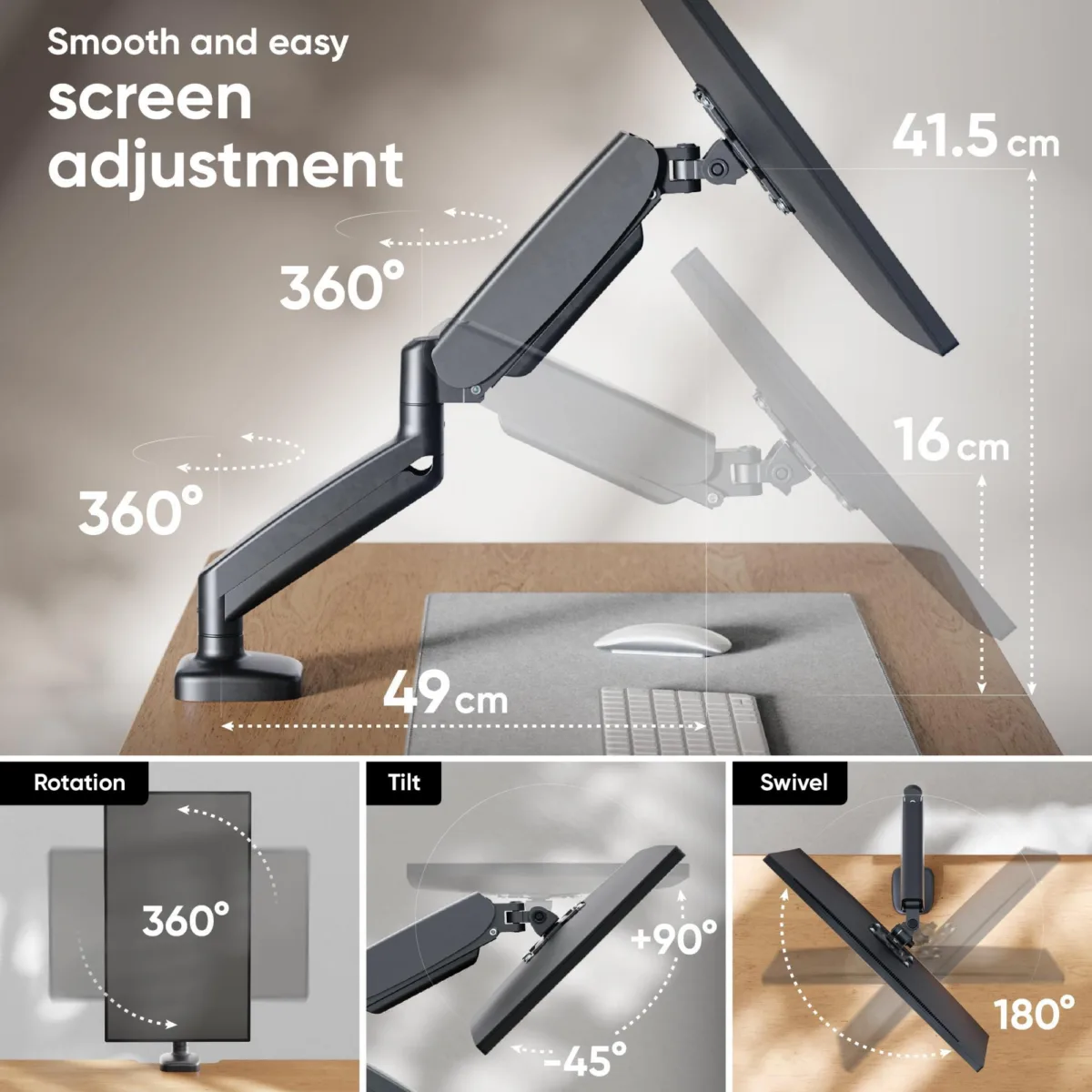 Onkron monitor Acc Desk Mount 13-32″ Black G50